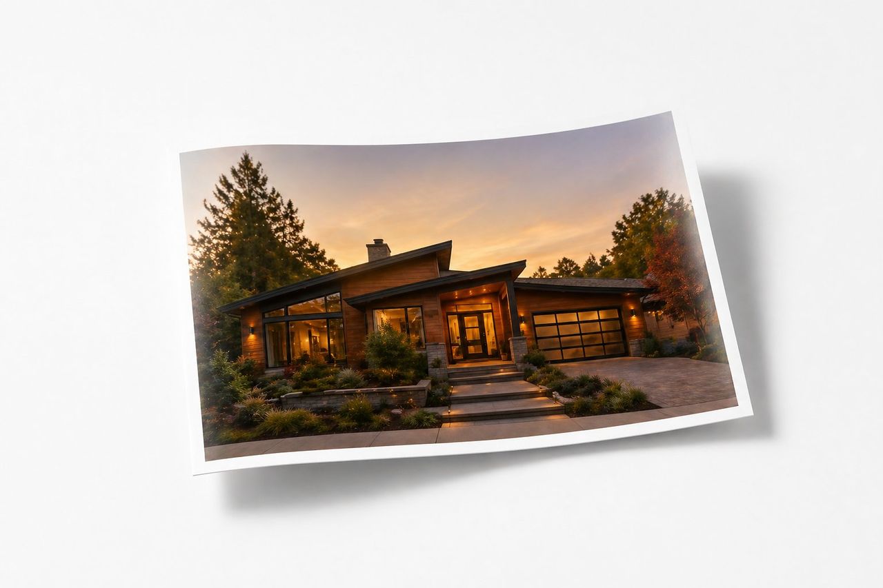 Twilight house photograph