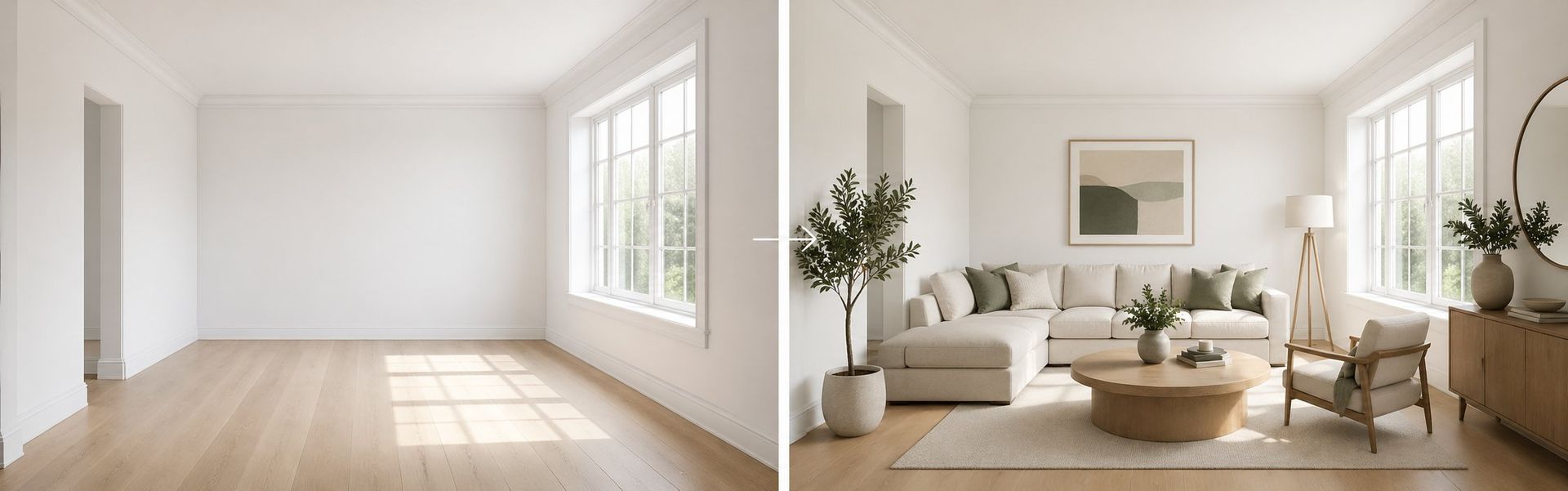 Before and after staging