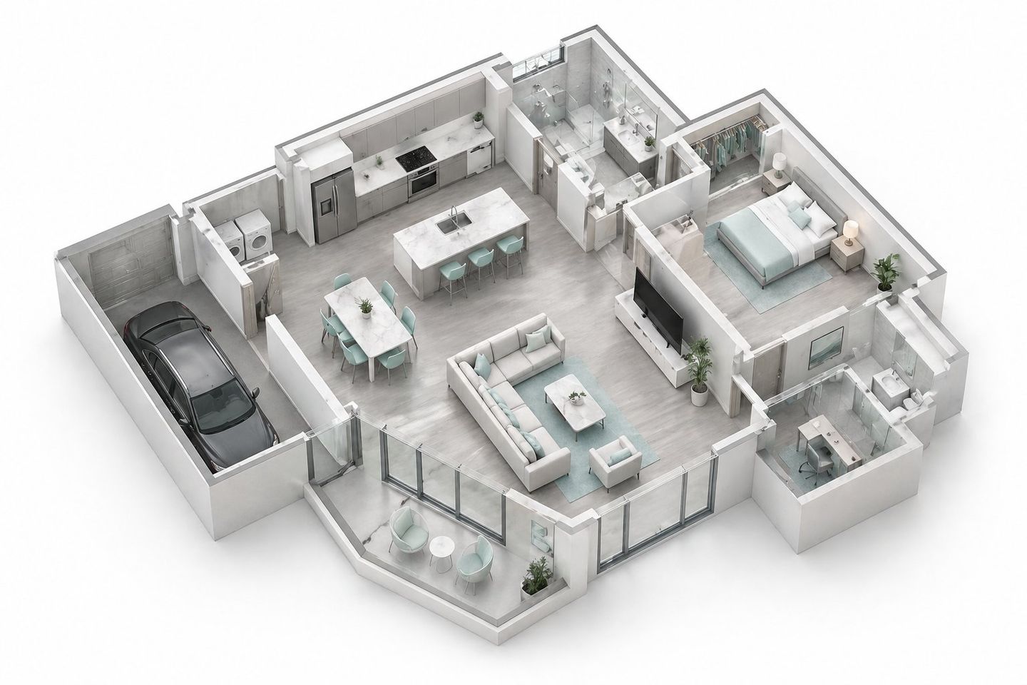 3D floor plan render